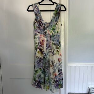 Gorgeous Seraphine Luxe silk floral baby shower maternity dress size US 4 EUC